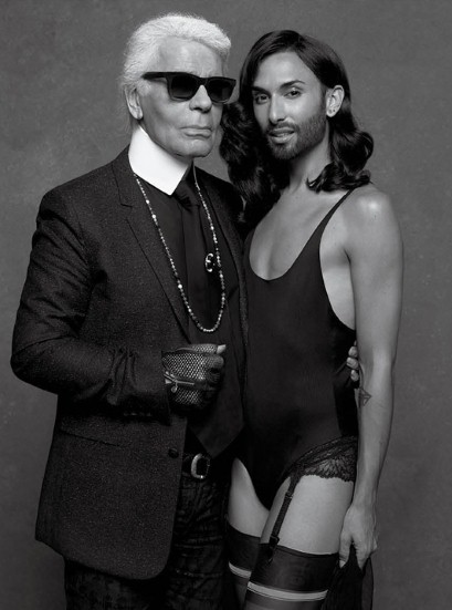 Conchita Wurst und Karl Lagerfeld