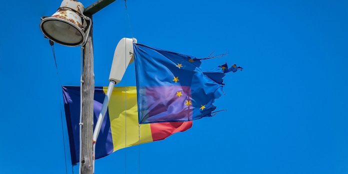 Flaggen EU/Rumänien
