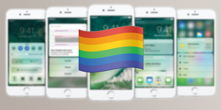iPhone mit Regenbogen-Emoji