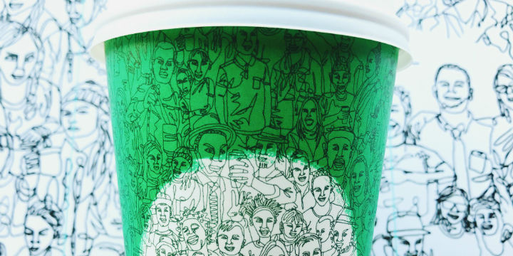 Grüner Starbucks-Becher