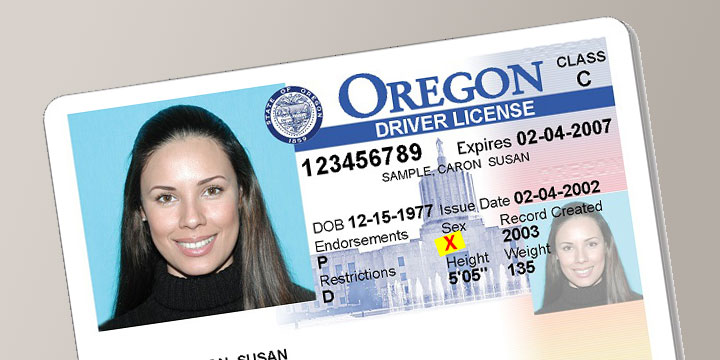 Führerschein von Oregon