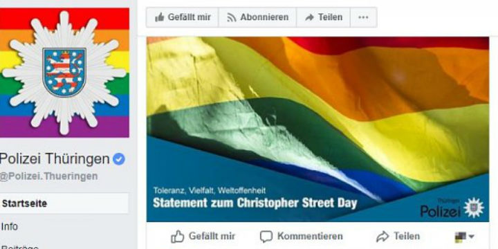 Facebook-Auftritt der Polizei Thüringen