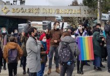 Protest auf der Zwölf Festnahmen an der Boğaziçi-Universität