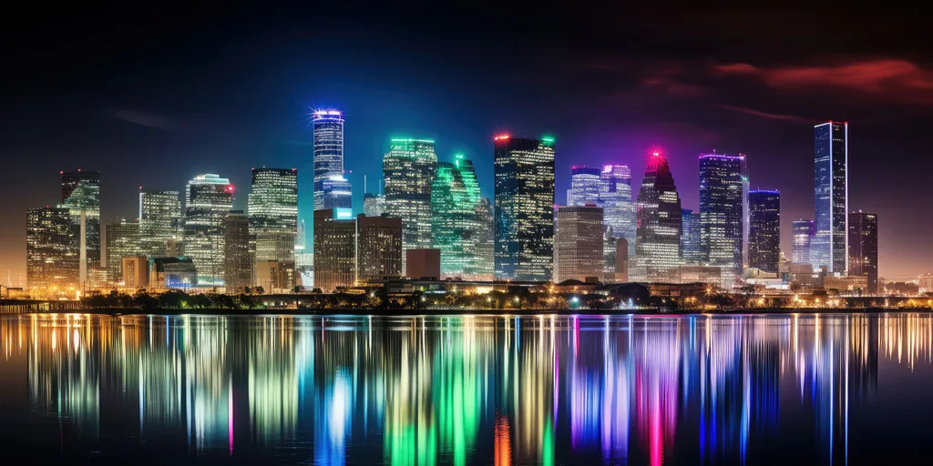 Houston, Texas, bei Nacht